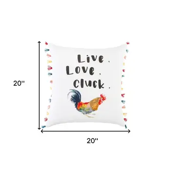 White Chicken Love Modern Throw Pillow