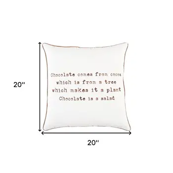 Brown and White Chocolate Is A Salad Throw Pillow