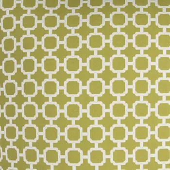 22" Green and White Quatrefoil Indoor Outdoor Throw Pillow