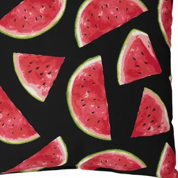 22" Black And Red Watermelon Indoor Outdoor Throw Pillow