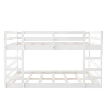 Pastel White Full Over Full Dual Ladder Bunk Bed