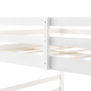 Pastel White Full Over Full Dual Ladder Bunk Bed