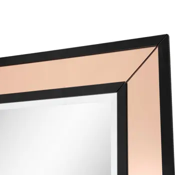 26" Rose Gold Wood Framed Accent Mirror