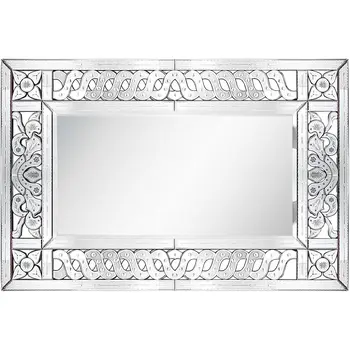 32" Clear Wood Framed Accent Mirror