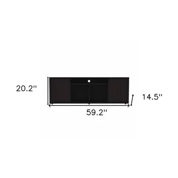 59" Black Open shelving TV Stand