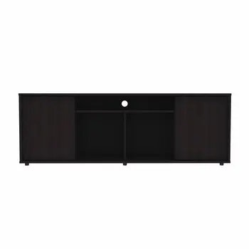 59" Black Open shelving TV Stand