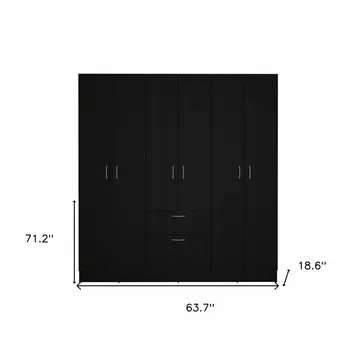 71" Black and White Single Drawer Combo Dresser