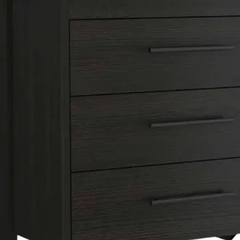 59" Black Six Drawer Double Dresser