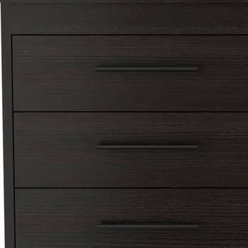 59" Black Six Drawer Double Dresser