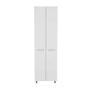78" Modern White Pantry Cabinet with Two Full Size Doors