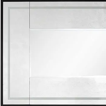 47" Black And Silver Mirrored Wood And Glass Console Table With Two Drawers