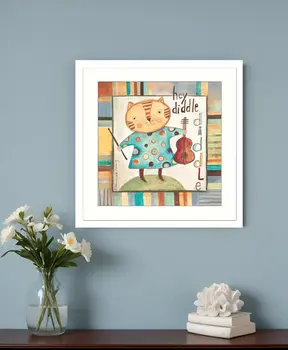 Hey Diddle Diddle White Framed Print Wall Art