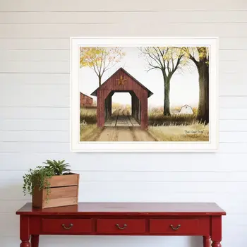 Buck County Bridge 1 White Framed Print Wall Art