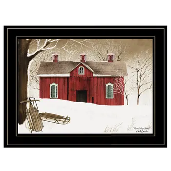 New Fallen Snow 2 Black Framed Print Wall Art