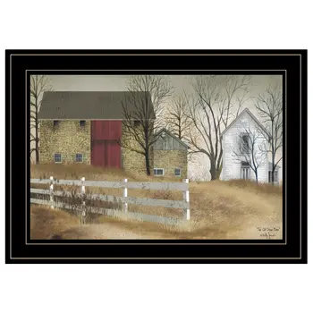 The Old Stone Barn 2 Black Framed Print Wall Art