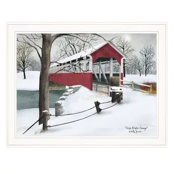 Crisp Winter Evening 3 White Framed Print Wall Art