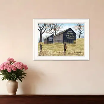 Treat Yourself Mail Pouch Barn 1 White Framed Print Wall Art