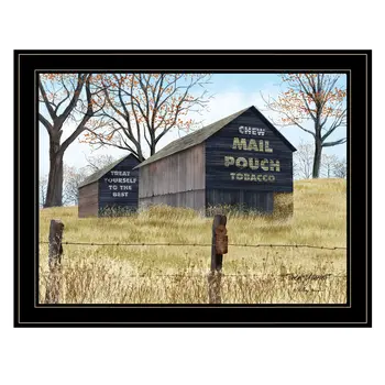 Treat Yourself Mail Pouch Barn 4 Black Framed Print Wall Art