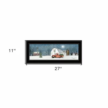 Winter on The Farm 2 Black Framed Print Wall Art