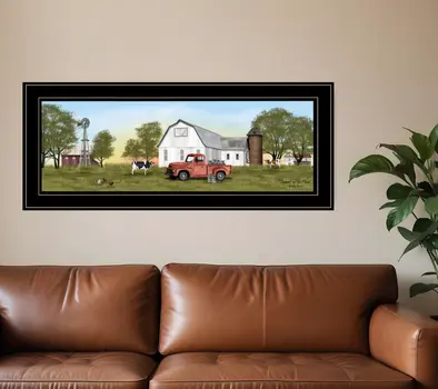Summer on the Farm 4 Black Framed Print Wall Art
