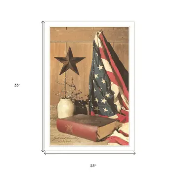 God and Country 7 White Framed Print Wall Art