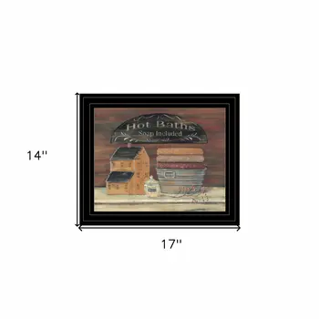 HOT BATH 6 Black Framed Print Bathroom Wall Art