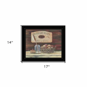 HANDMADE SOAPS 3 Black Framed Print Bathroom Wall Art