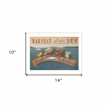 Sea Harvest White Framed Print Kitchen Wall Art