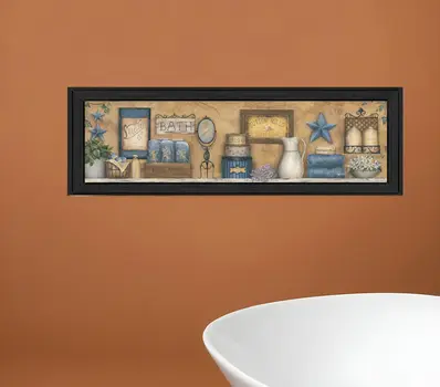 Starlight Bath 1 Black Framed Print Bathroom Wall Art