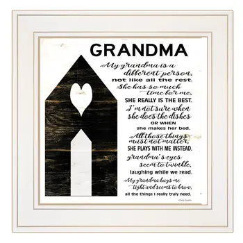 My Grandma White Framed Print Wall Art