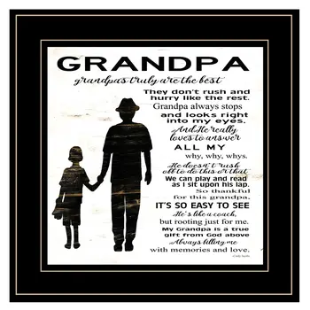 My Grandpa is the Best 1 Black Framed Print Wall Art