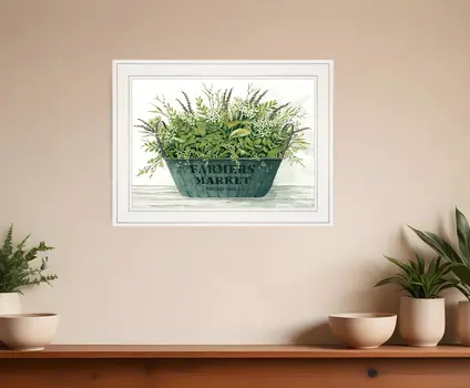 Farm Market White Framed Print Wall Art