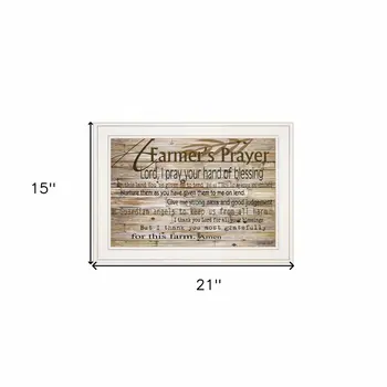A Farmers Prayer 1 White Framed Print Wall Art