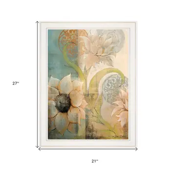 Meandering Flowers I 1 White Framed Print Wall Art