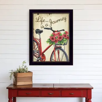 Life is a Journey 1 Black Framed Print Wall Art