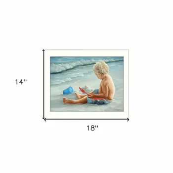 In the Sand White Framed Print Wall Art