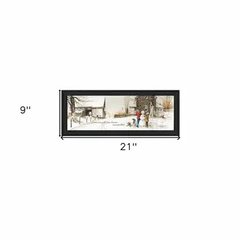 Snowmen from Heaven 1 Black Framed Print Wall Art