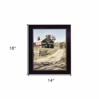 Mail Pouch Barn 2 Black Framed Print Wall Art