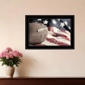 Football Believe It 2 Black Framed Print Wall Art