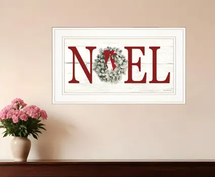 Christmas Noel 1 White Framed Print Wall Art