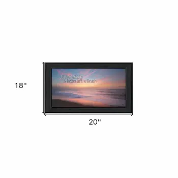 At the Beach Black Framed Print Wall Art
