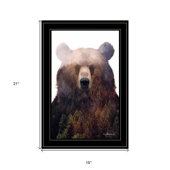 King of the Forest 4 Black Framed Print Wall Art