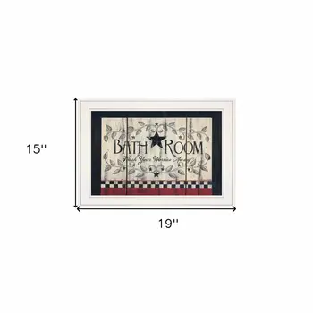 Bathroom White Framed Print Bathroom Wall Art