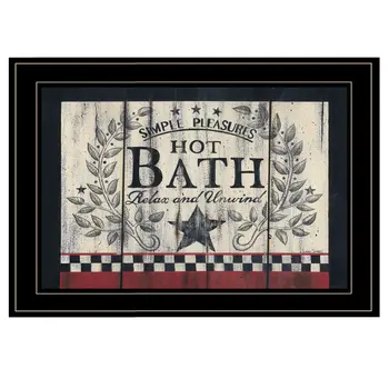 Hot Bath 14 Black Framed Print Bathroom Wall Art