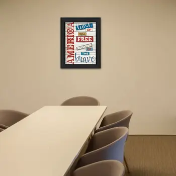 America Land of the Free Black Framed Print Wall Art