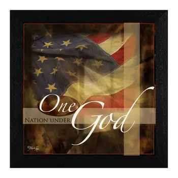 One Nation Under God Black Framed Print Wall Art