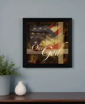 One Nation Under God Black Framed Print Wall Art