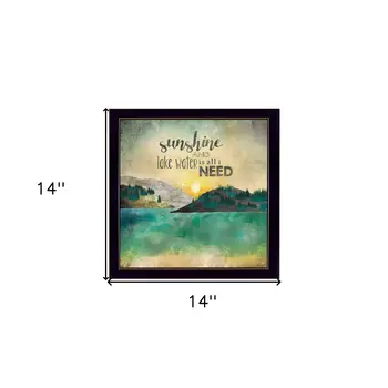 Sunshine and Lake Water 1 Black Framed Print Wall Art