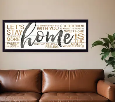 Home 5 Black Framed Print Wall Art