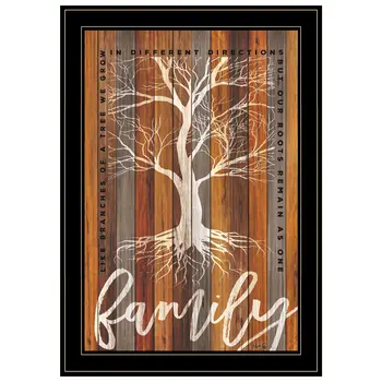 Family Roots 2 Black Framed Print Wall Art